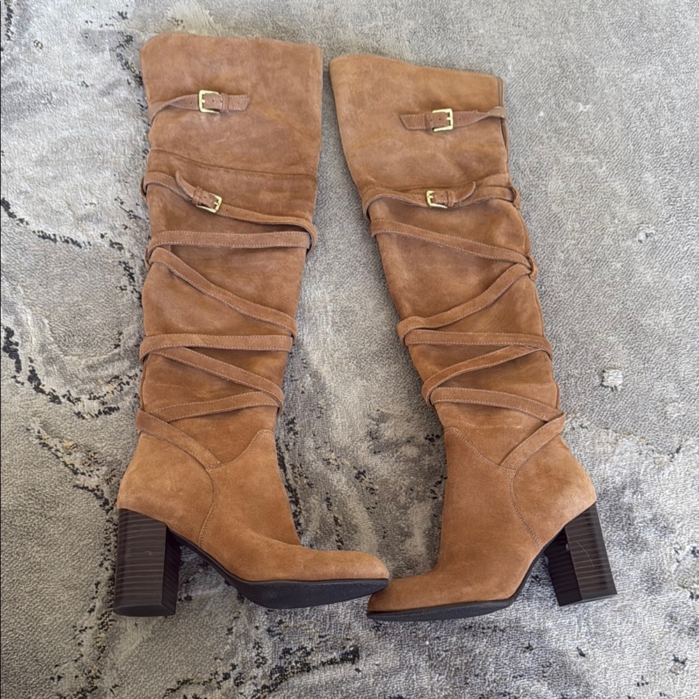 Sam Edelman sable Tan Suede over the knee Boots size 6